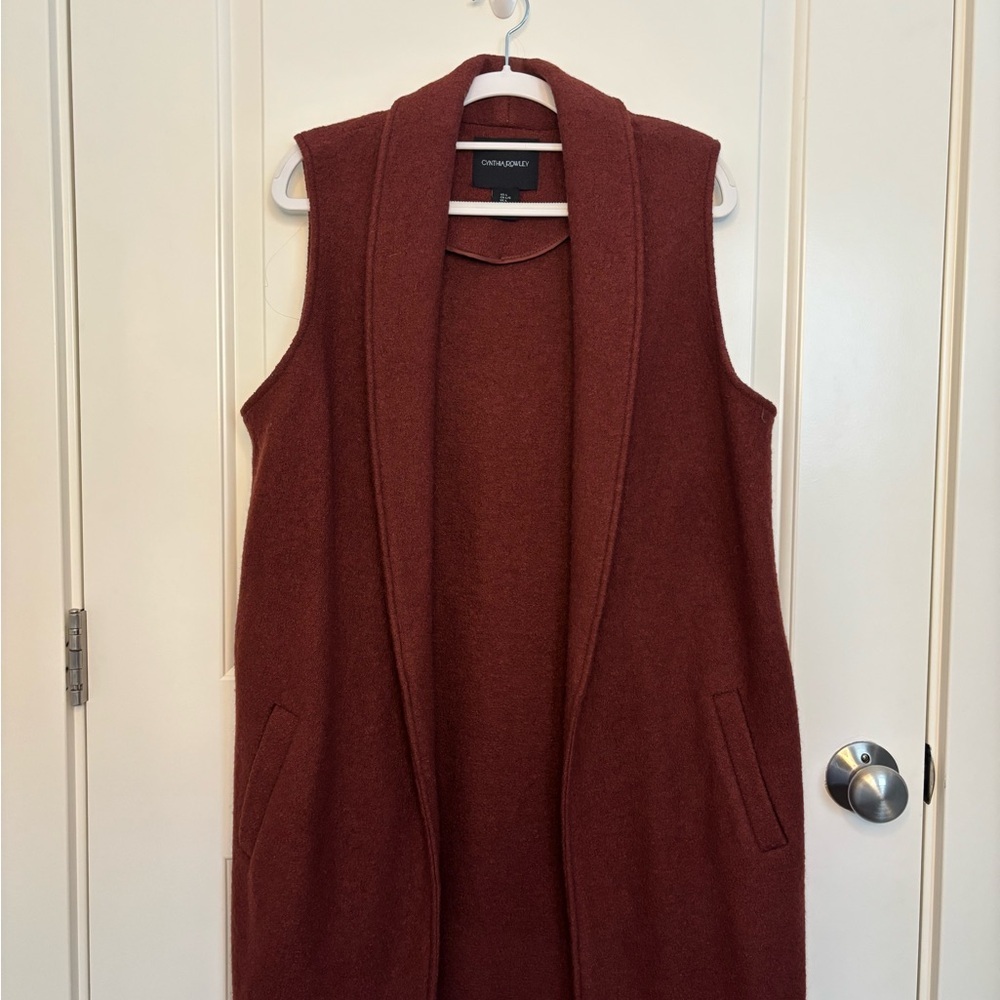Cynthia Rowley Rich Brown Sleeveless Cardigan